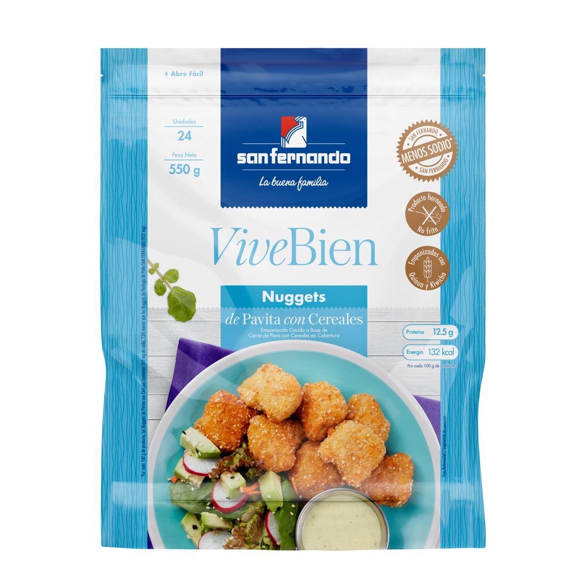 SAN FERNANDO - Nuggets de Pavita con Cereales San Fernando Empaque 550 g