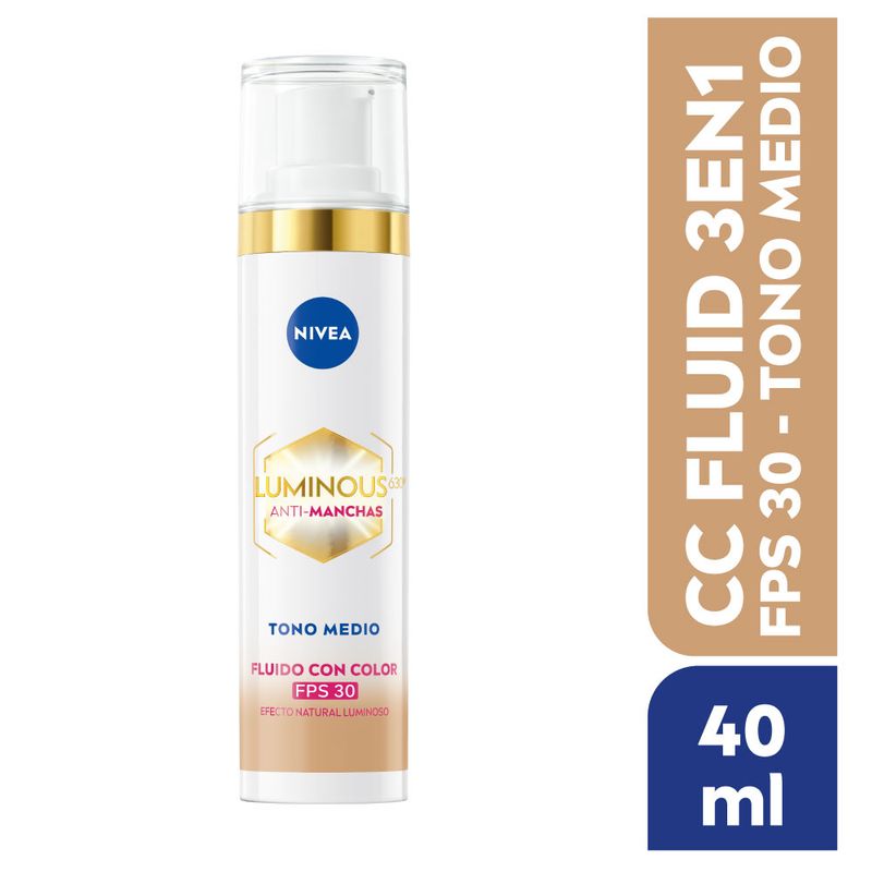 NIVEA - Fluido Nivea Con Color Tono Medio Anti Manchas FPS30 Envase 40 mL