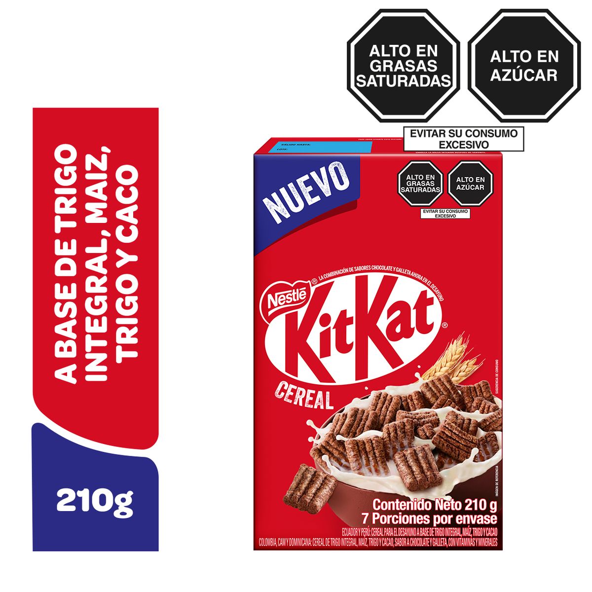 NESTLE - Cereal Nestlé Kit Kat Trigo Integral Cacao Caja 210 g