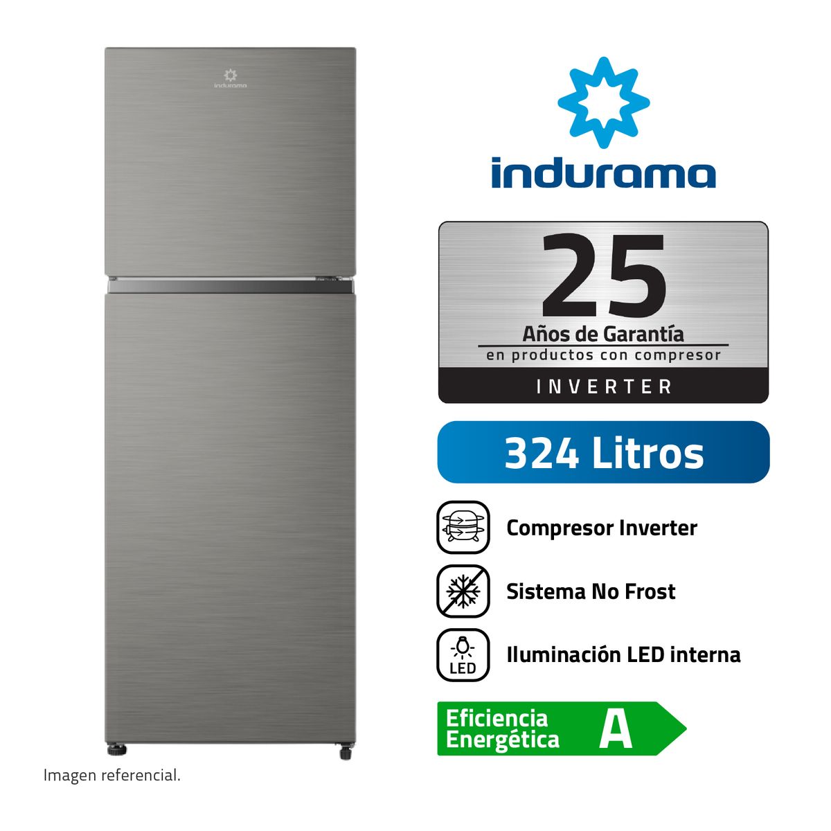 INDURAMA - Refrigeradora Top Mount 324 L No Frost RI-439I Croma