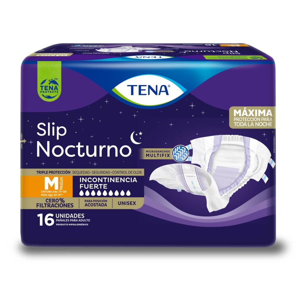 TENA - Pañal para Adulto Tena Slip Nocturno Talla M Empaque 16 Und