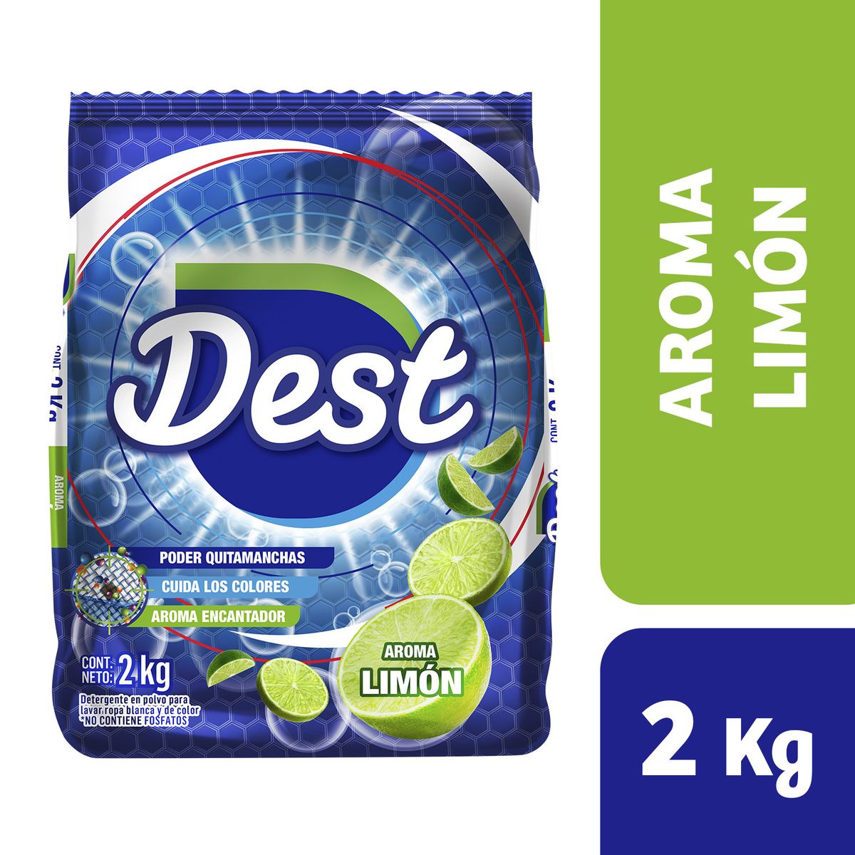 DEST - Detergente en Polvo Dest Limón Bolsa 2 Kg
