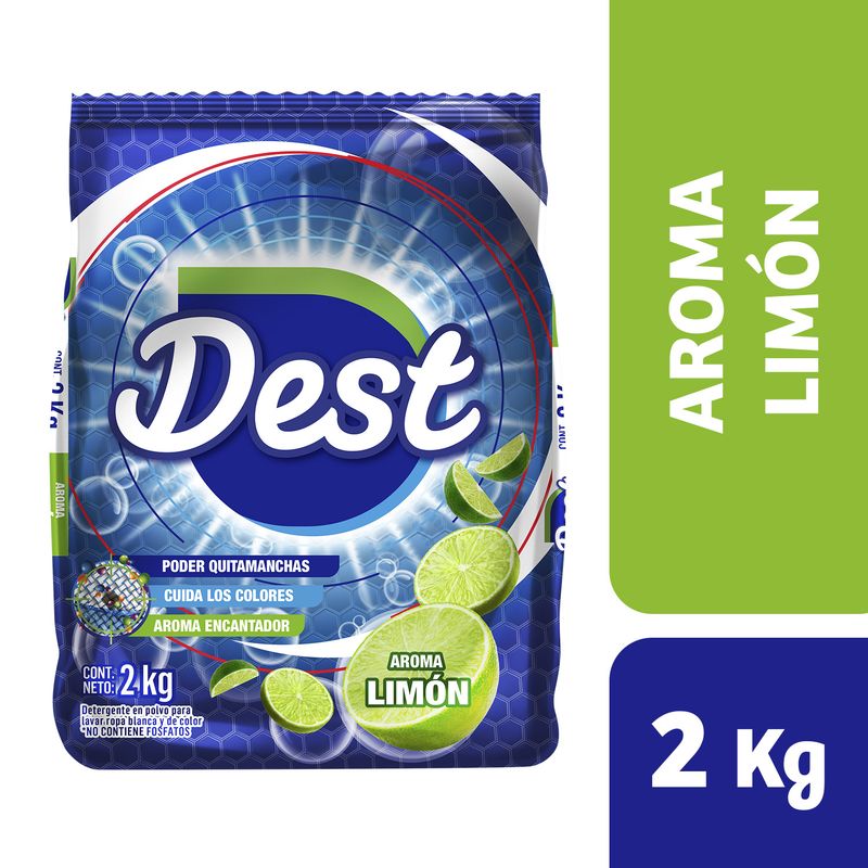 DEST - Detergente Dest Polvo Limón Bolsa 2 kg