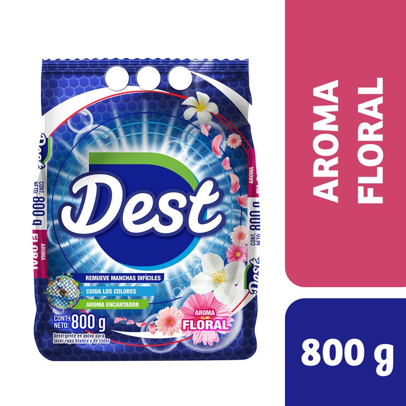 DEST - Detergente Dest Polvo Floral Bolsa 800 g