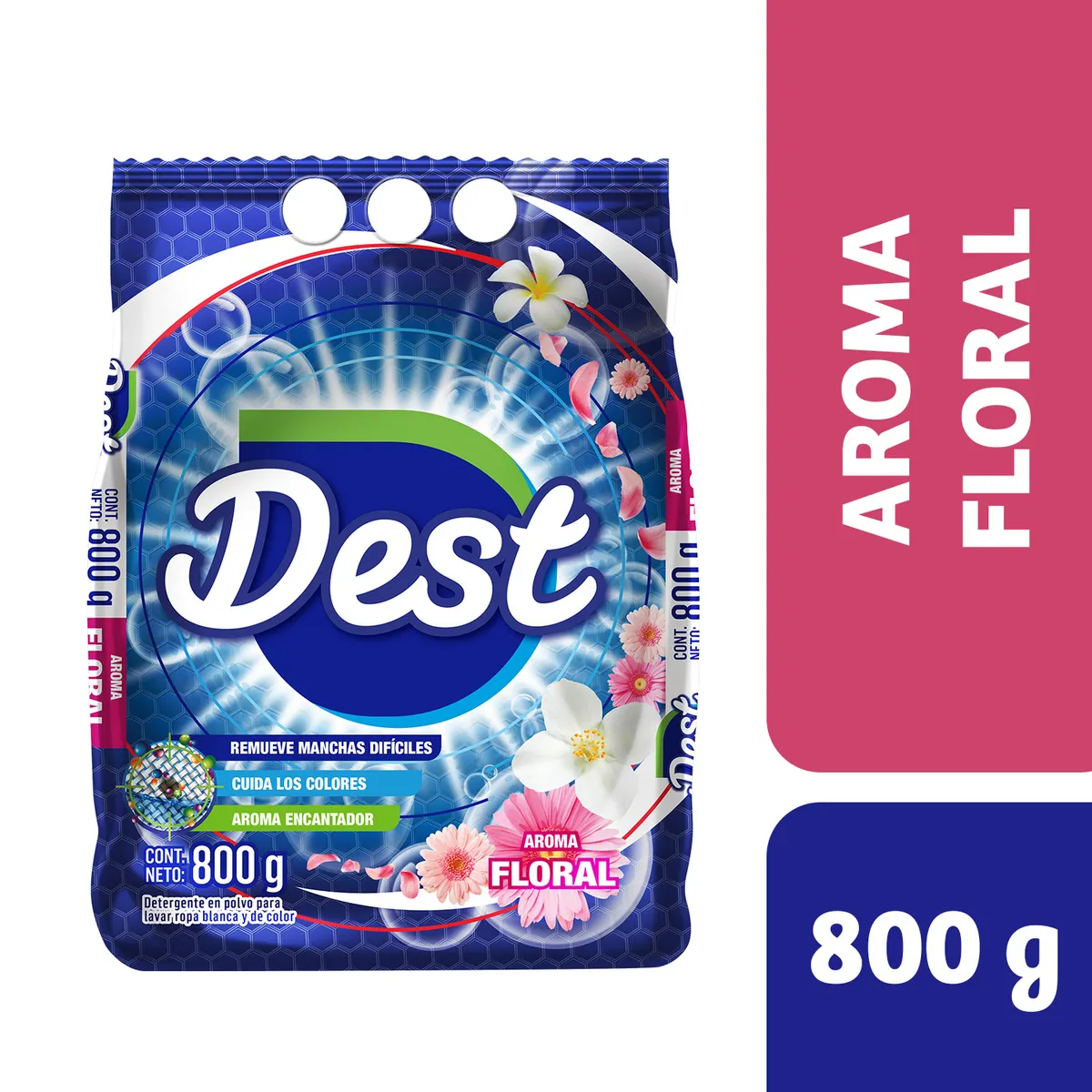 DEST - Detergente en Polvo Dest Floral Bolsa 800 g
