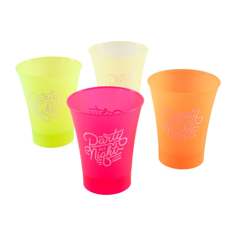 CASA JOVEN - Vaso Kero Corto x 4 Piezas Neón Party