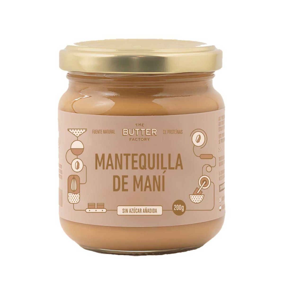 THE BUTTER FACTORY - Mantequilla de Maní y Stevia The Butter Factory Pote 200 g