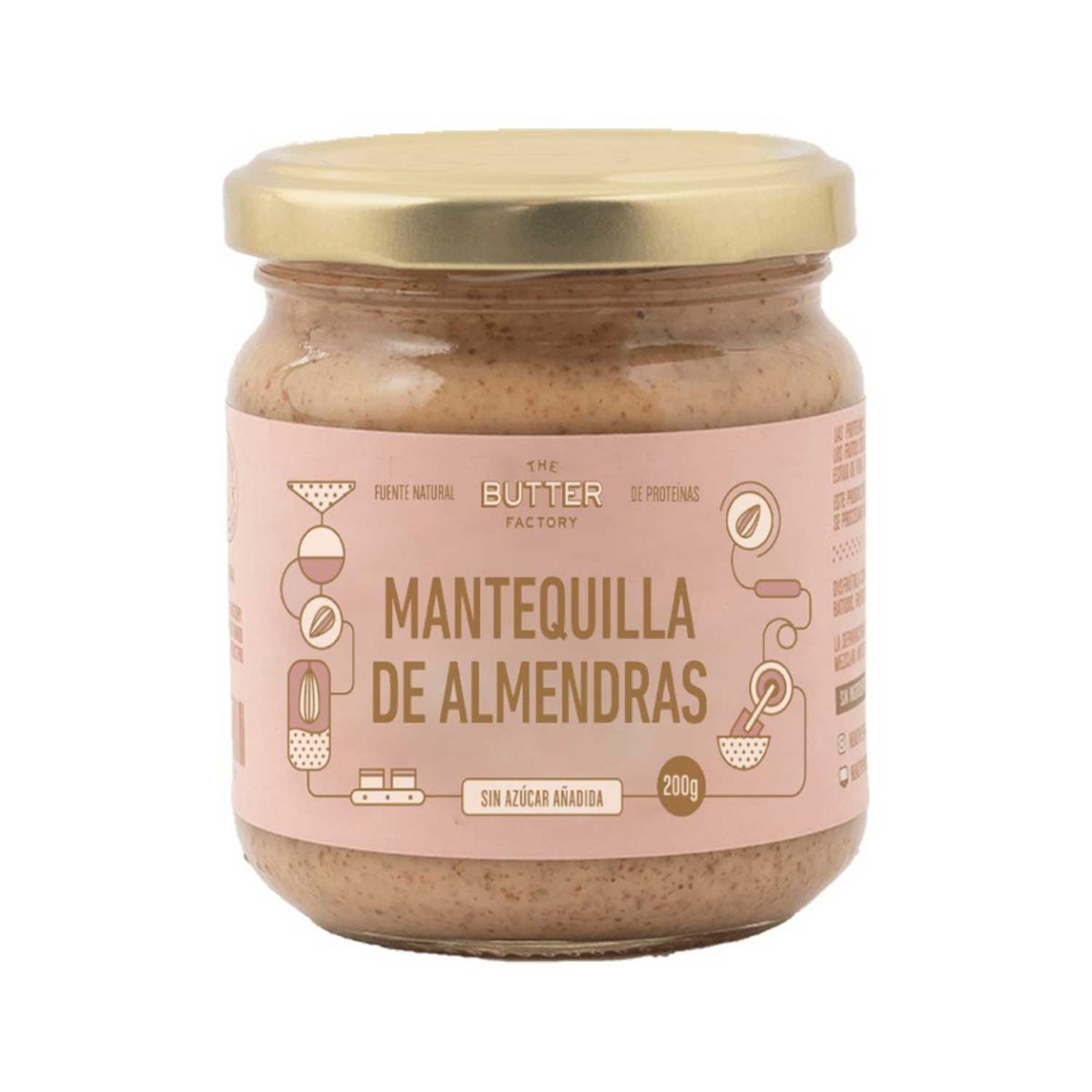 THE BUTTER FACTORY - Mantequilla de Almendras y Stevia The Butter Factory Pote 200 g