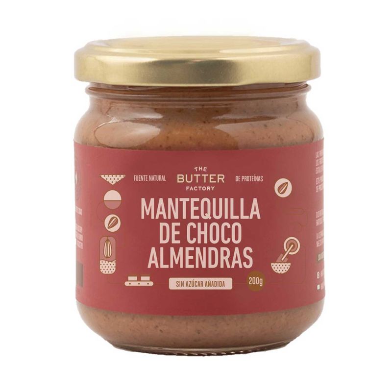THE BUTTER FACTORY - Mantequilla de Almendra Cacao y Stevia The Butter Factory Envase 200 g