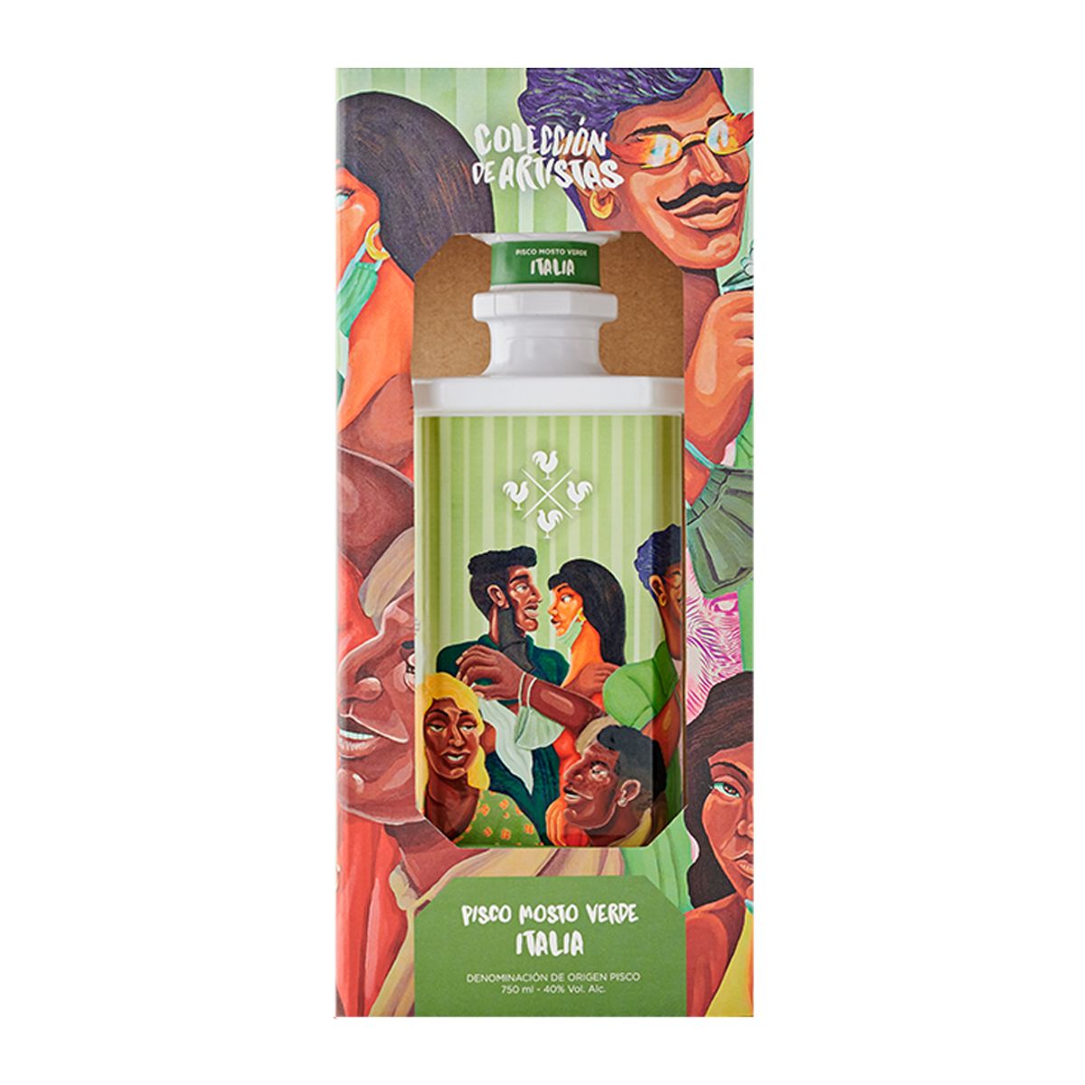 CUATRO GALLOS - Pisco Mosto Verde Italia Cuatro Gallos Botella 750 mL