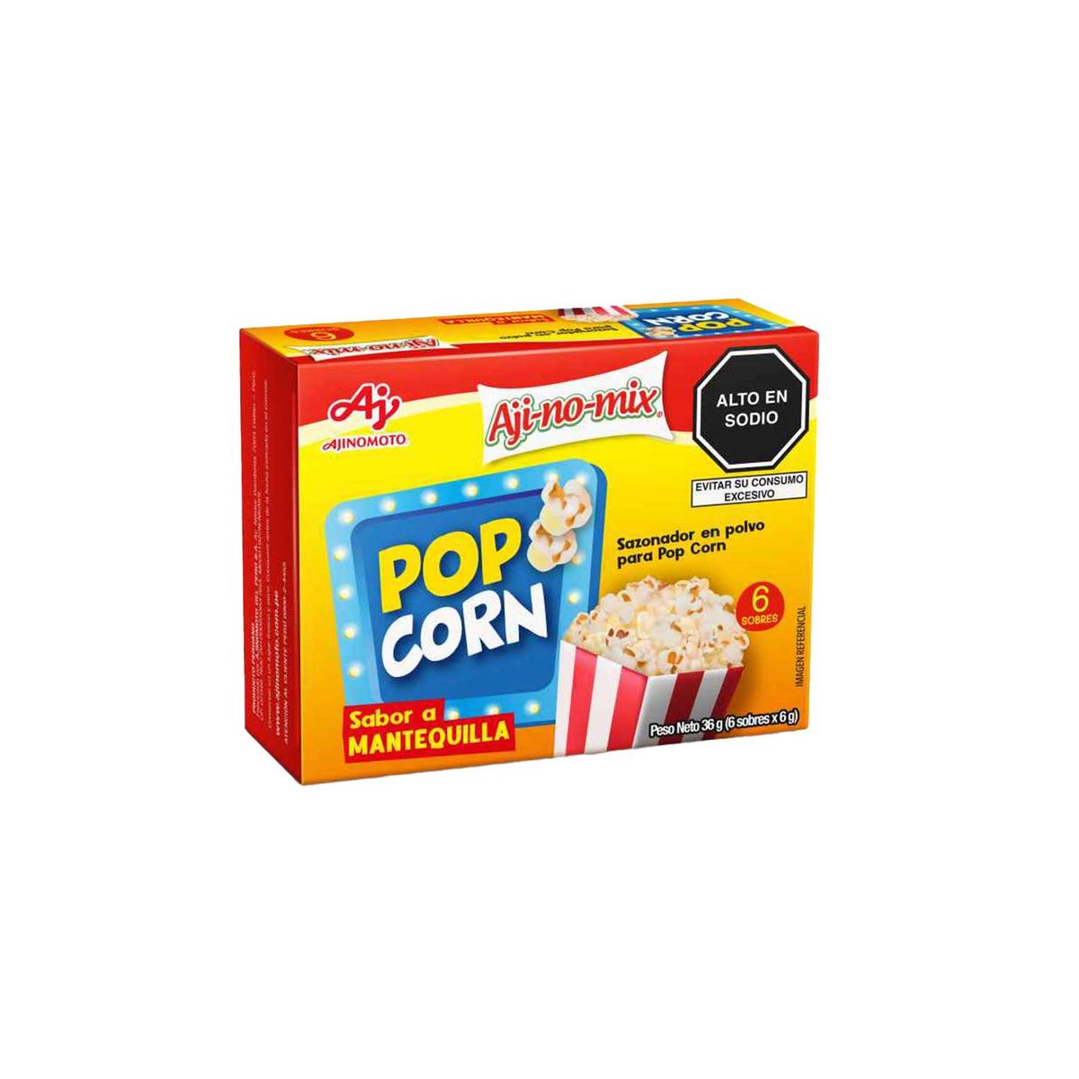 AJINOMIX - Sazonador Ajinomix Pop Corn Mantequilla Caja 6 Sobres