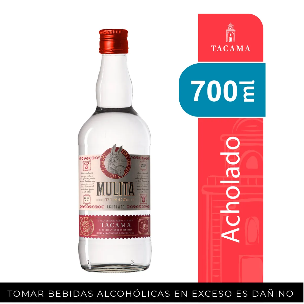 TACAMA - Pisco Acholado Tacama Mulita Botella 700 mL
