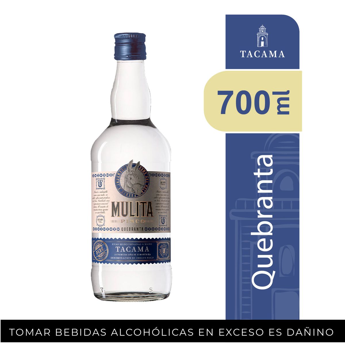 TACAMA - Pisco Quebranta Tacama Mulita Botella 700 mL