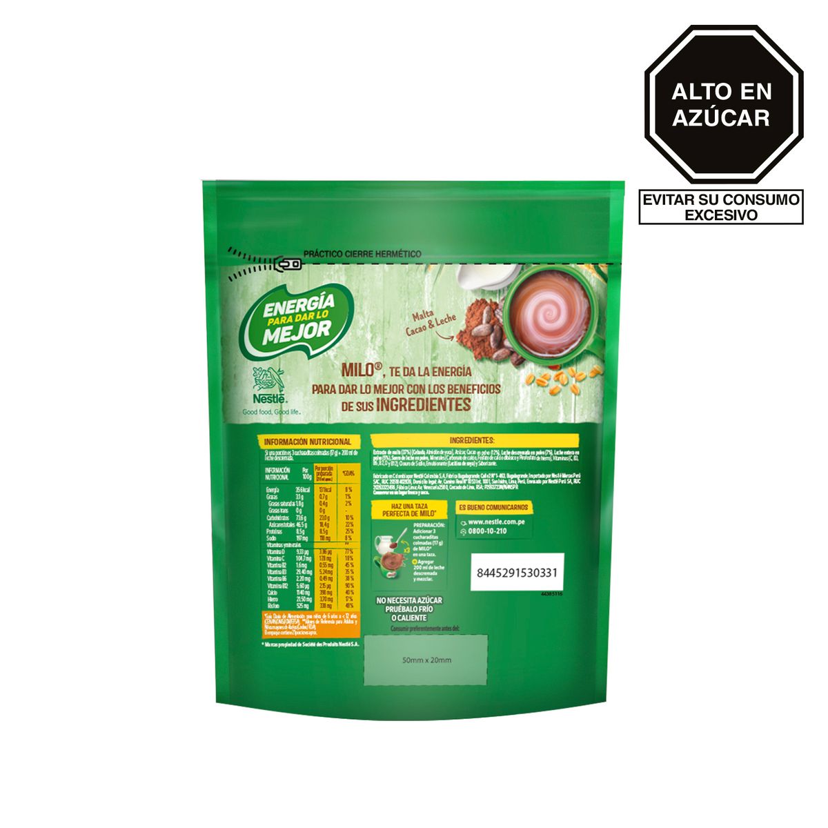 MILO - Mezcla Granulado Milo Malta Cacao Doypack x 385 g