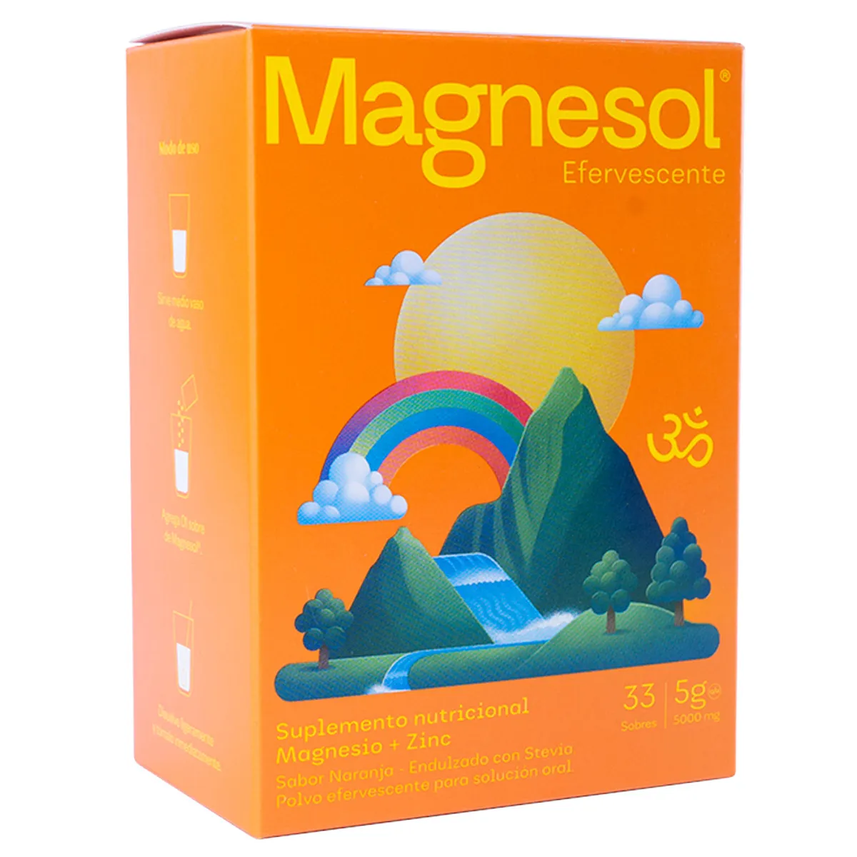 MAGNESOL - Polvo Efervescente Magnesol Naranja Caja 33 Sobres