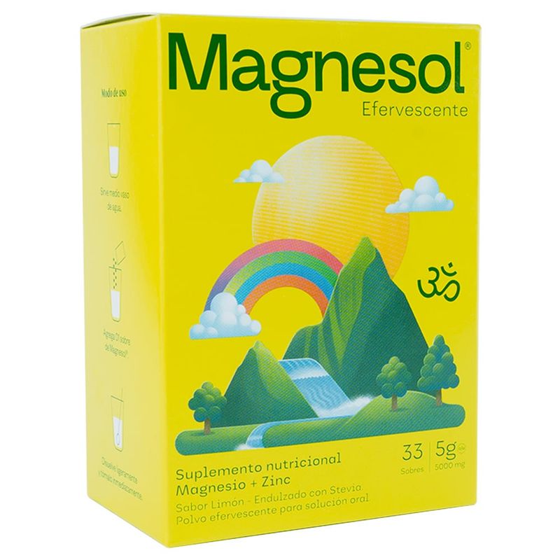 MAGNESOL - Efervescente Magnesol Sabor Limón Caja 33 Sobres