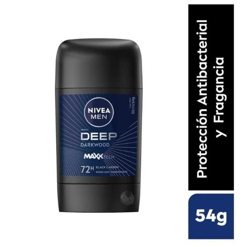 NIVEA - Antitranspirante Nivea Barra Deep Darkwood Envase 54 g