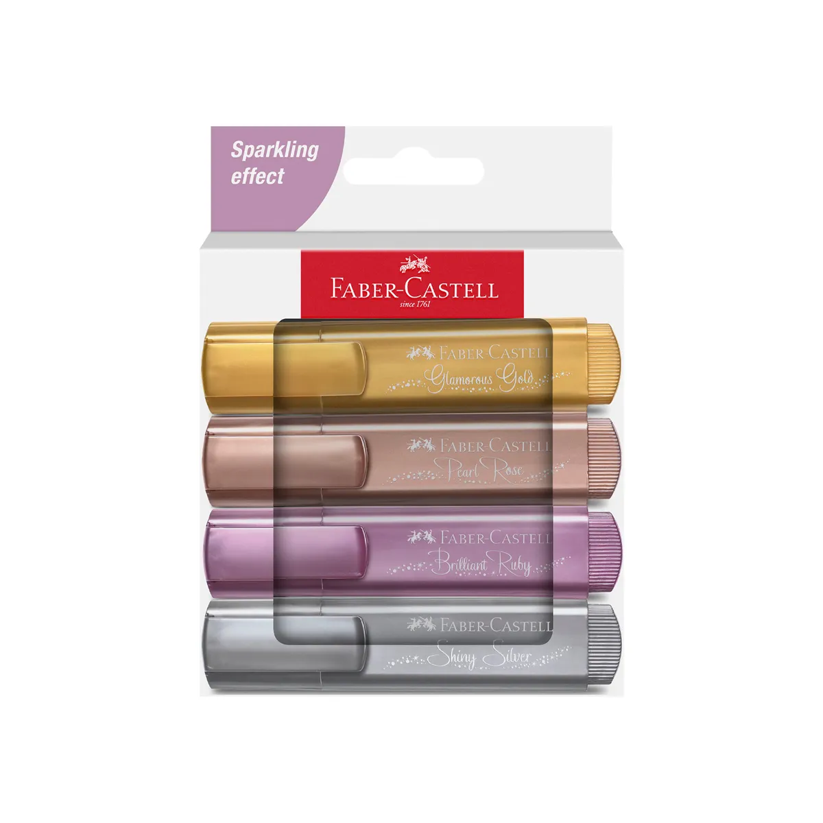 FABER CASTELL - Resaltadores Faber Castell 46 SF Metálicos Empaque 4 Und