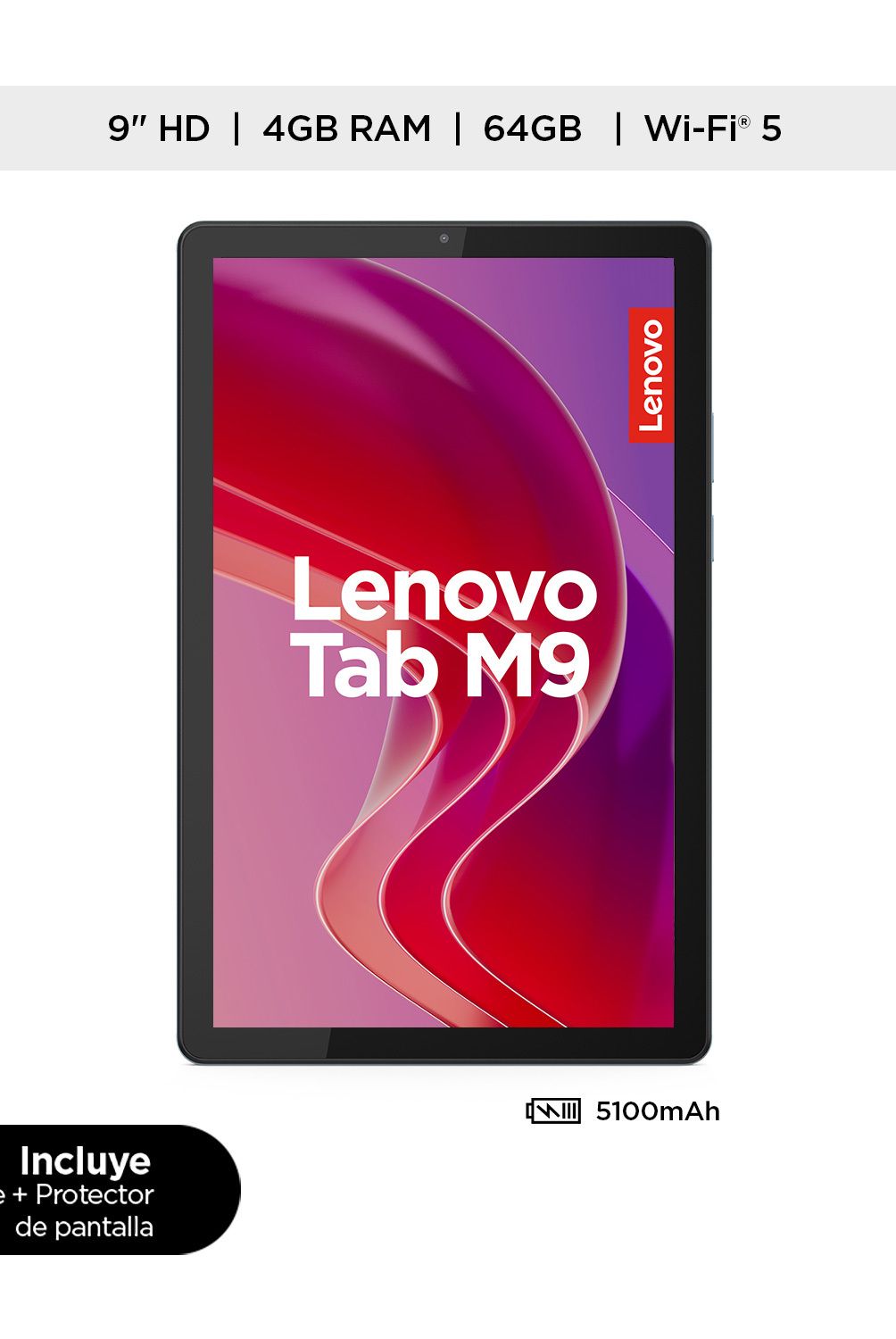 LENOVO - Lenovo Tab M9 MediaTek Helio G90 4GB RAM 64GB eMMC 9" HD Lenovo Folio Case + Protector de pantalla