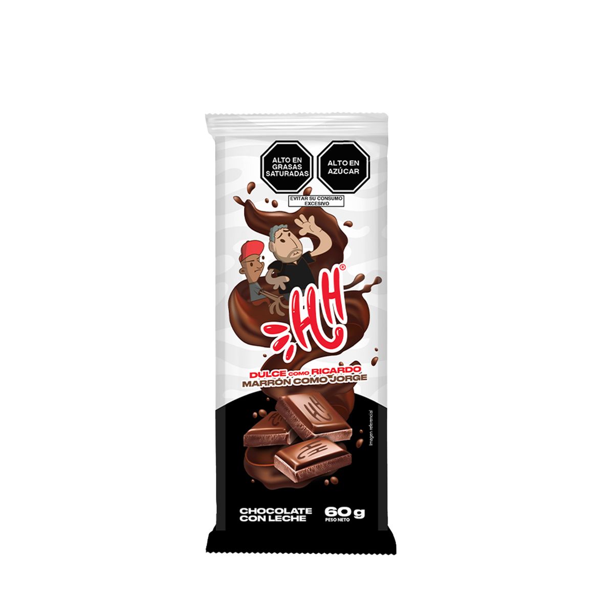 HH - Tableta Chocolate con Leche HH Empaque 60 g