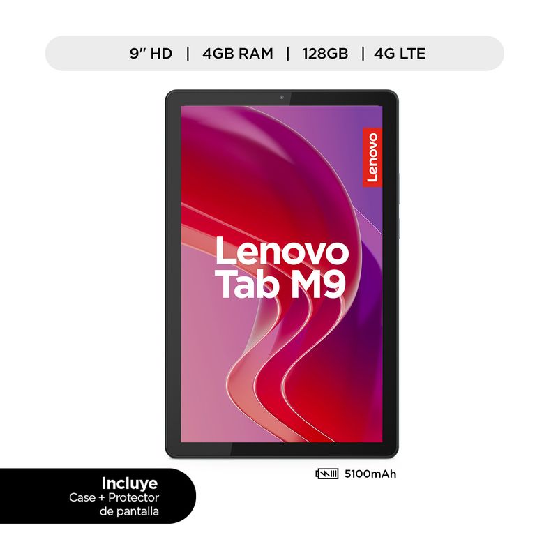 LENOVO - Lenovo Tab M9 MediaTek Helio G90 4GB RAM 128GB eMMC 4G LTE 9" HD Lenovo Folio Case + Protector de pantalla