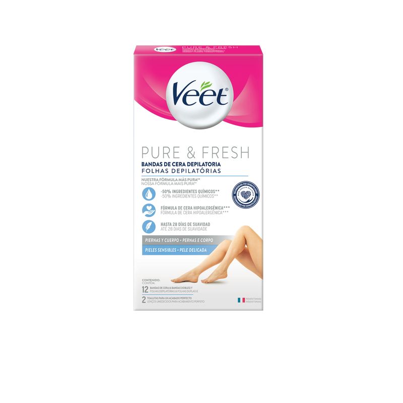 VEET - Banda Depiladora Veet Pure Corporal Caja 12 Und