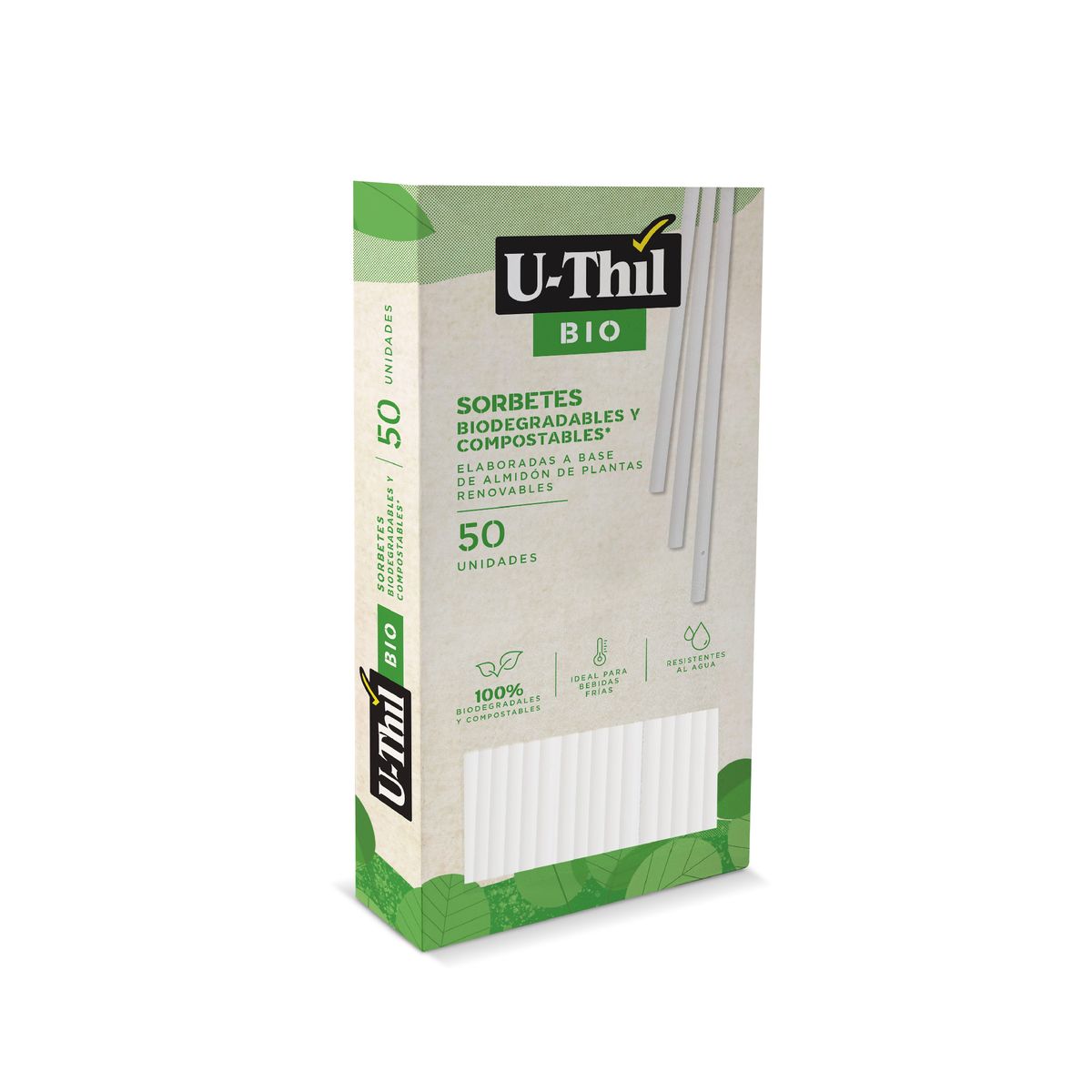 UTHIL - Sorbetes Biodegradables Uthil Caja 50 Und