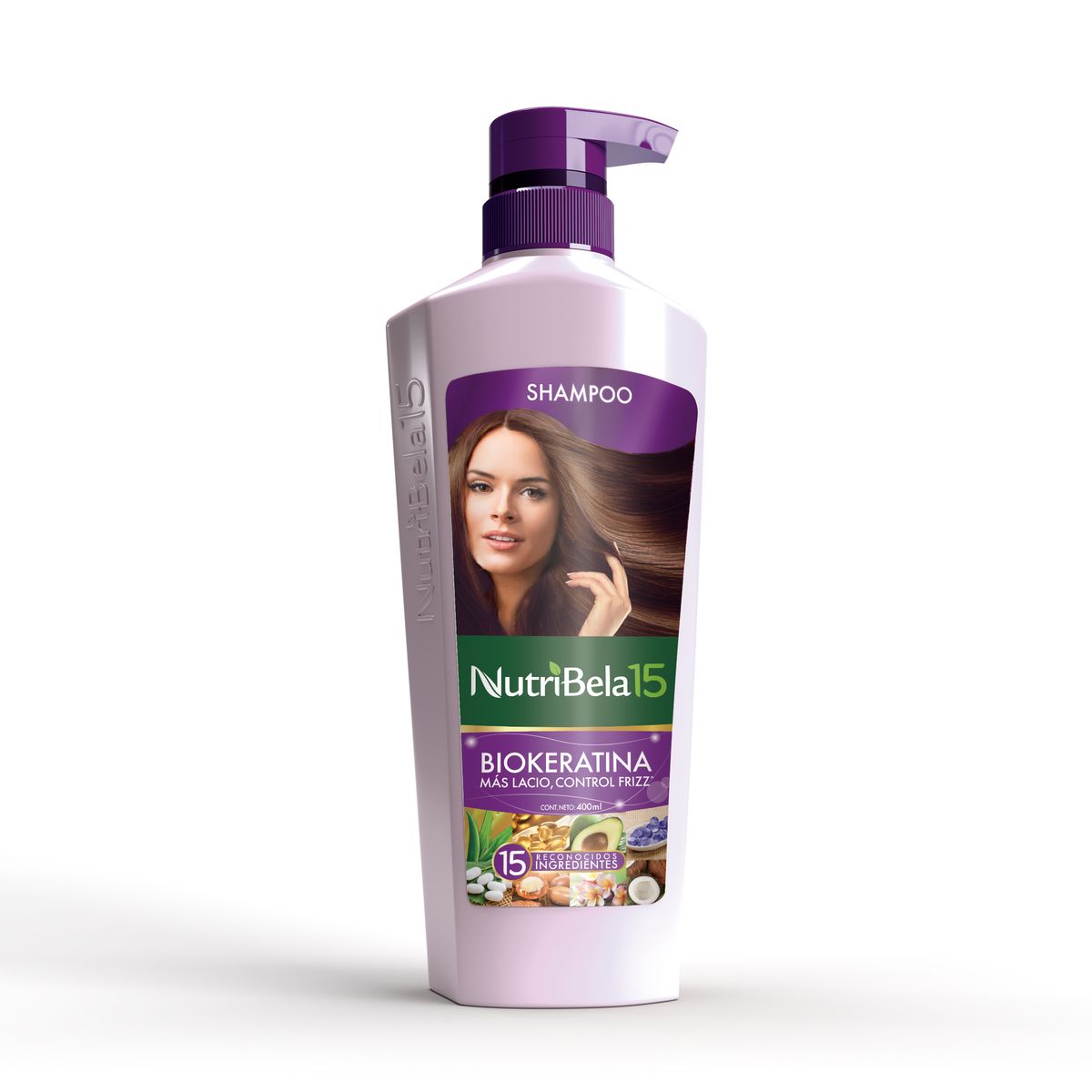 NUTRIBELA - Shampoo Nutribela 15 Biokeratina Botella 400 mL