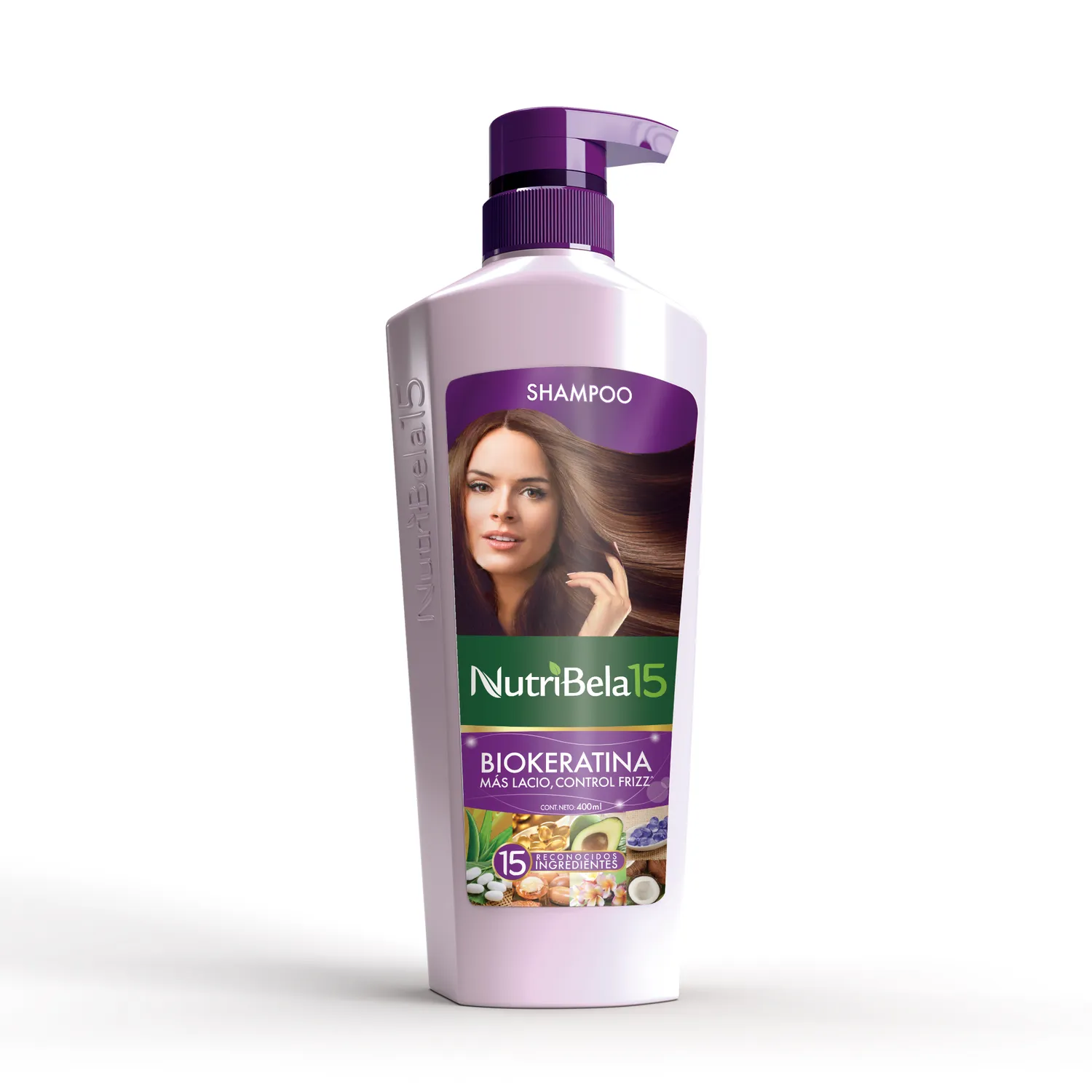 Shampoo Nutribela 15 Biokeratina Botella 400 mL Tottus Perú