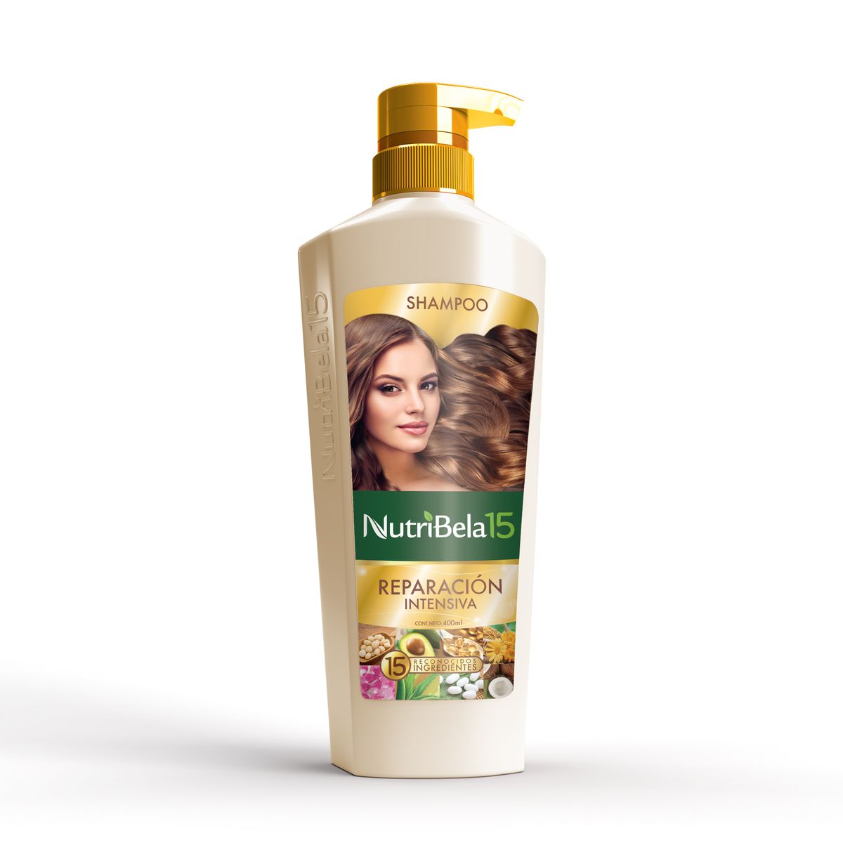 NUTRIBELA - Shampoo Nutribela 15 Reparación Intensiva Botella 400 mL