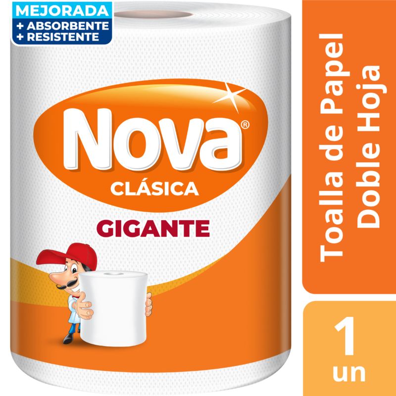 NOVA - Papel Toalla Nova Gigante Doble Hoja Clásica 70m
