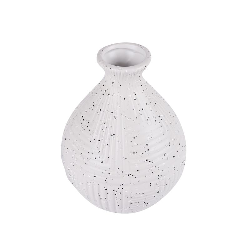  - Maceta Ovalada Lineas Beige 20Cm