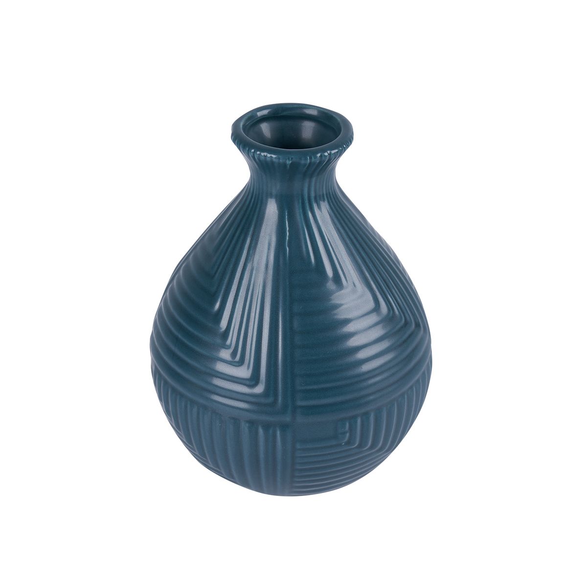 CASA JOVEN - Maceta Ovalada Lineas Verde 20Cm