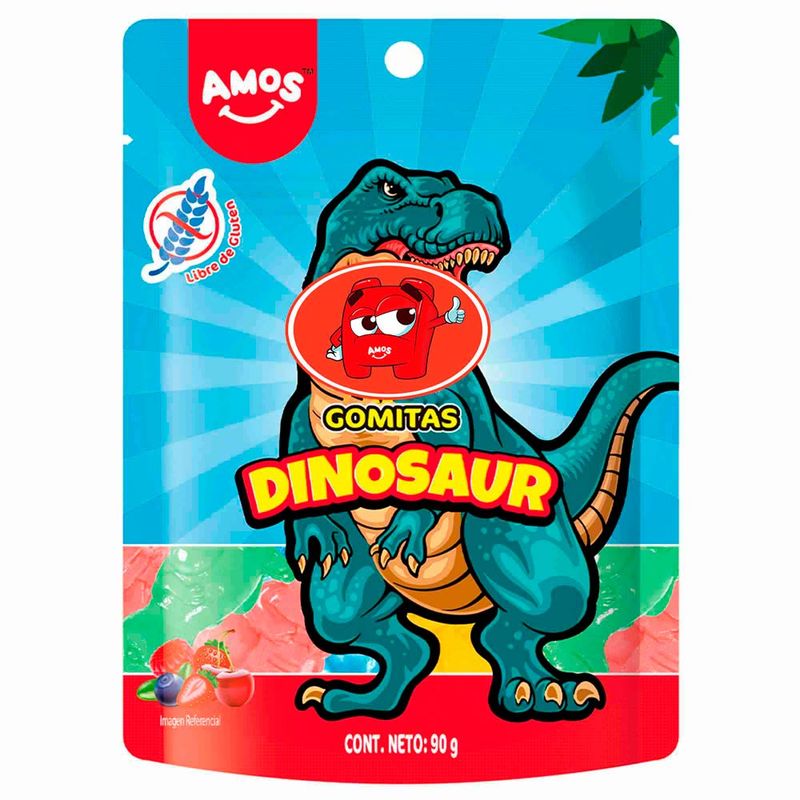 AMOS - Gomitas 4D Amos Dinosaurios Empaque 90 g