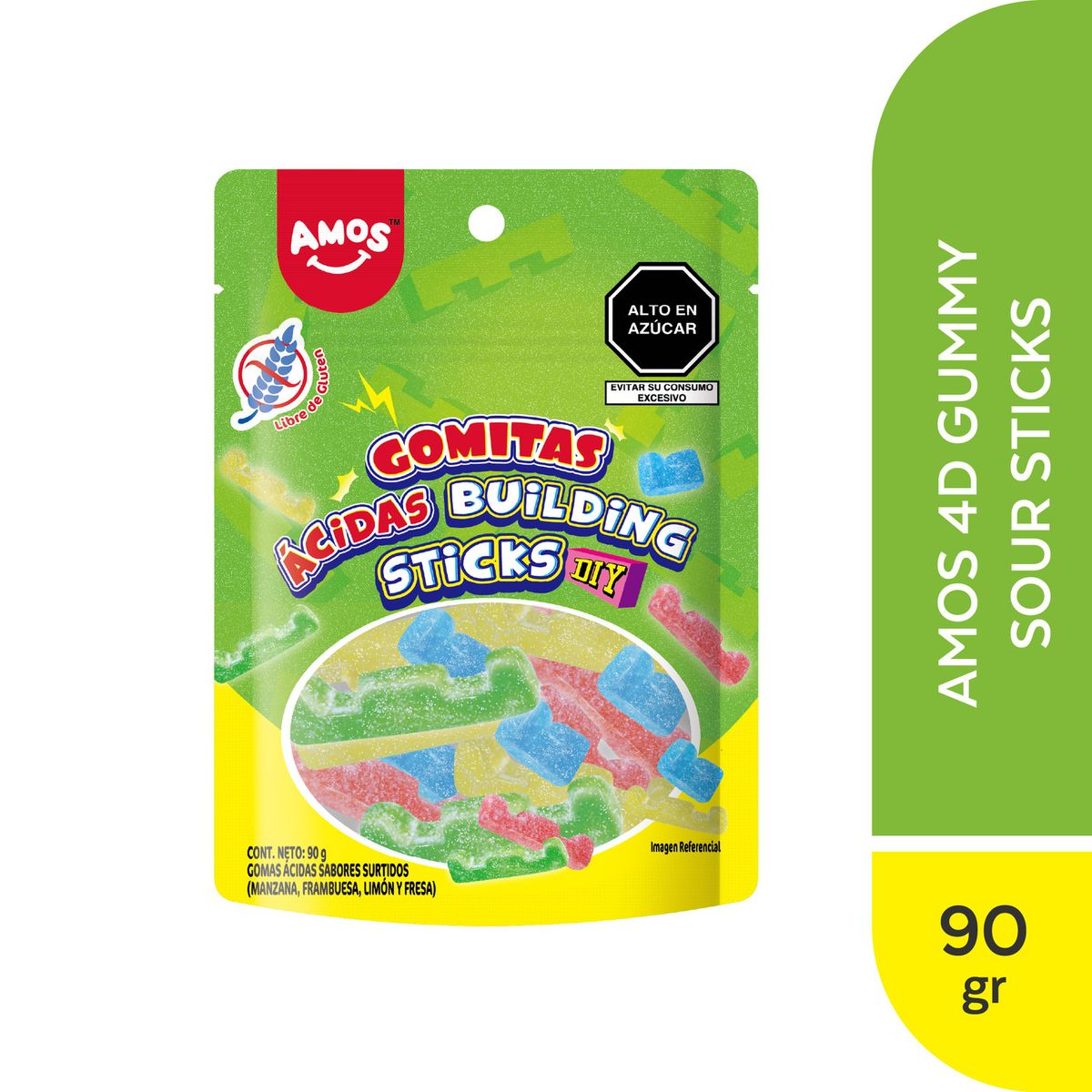 AMOS - Gomitas 4D Amos Ácidos Empaque 90 g
