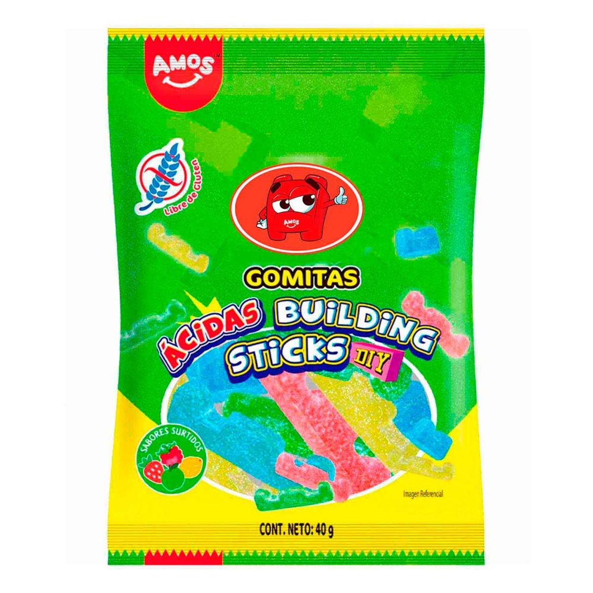  - Gomitas 4D Buildin g Sticks Acidos 40 g