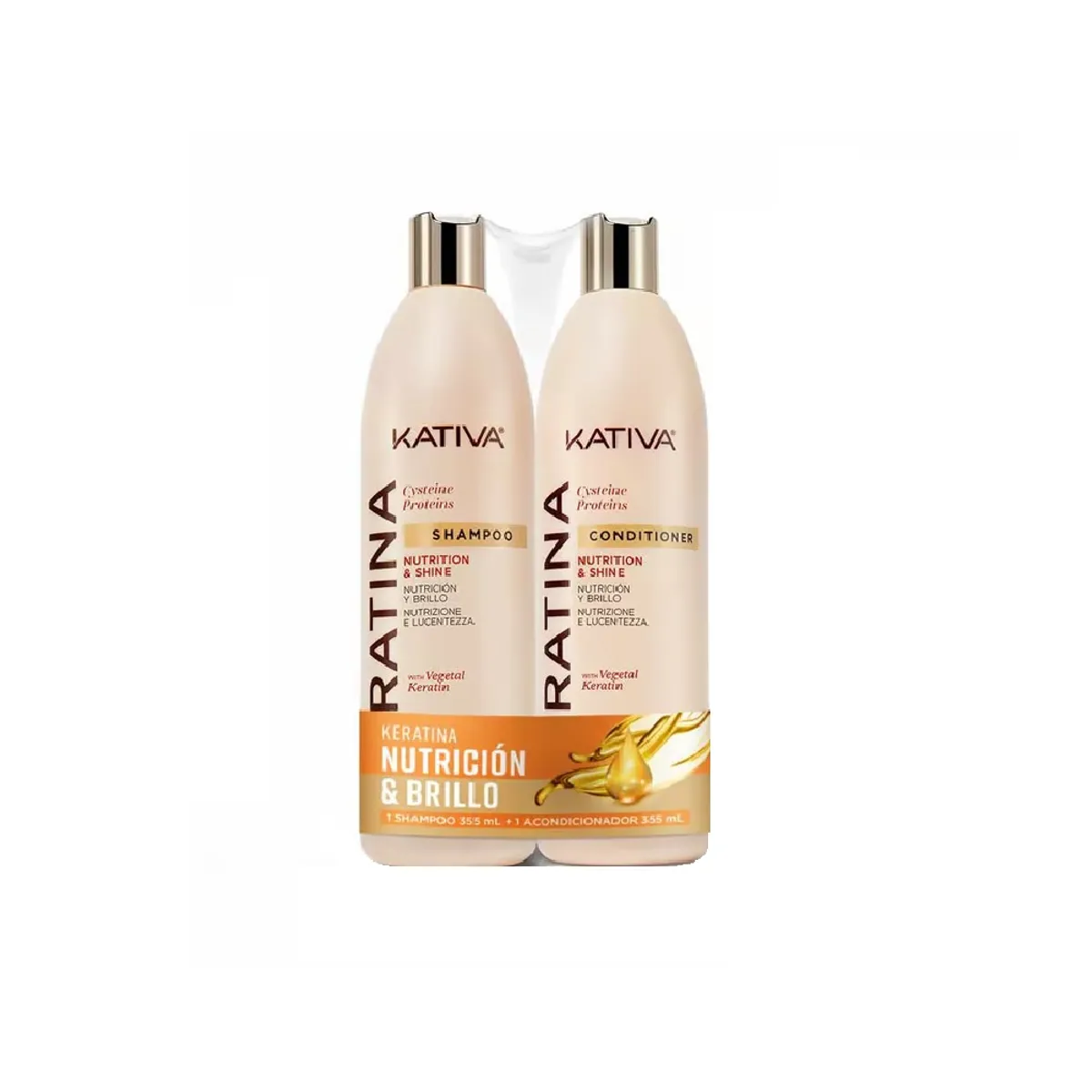 KATIVA - Set Kativa Keratina con Proteínas Shampoo 355 mL + Acondicionador 355 mL