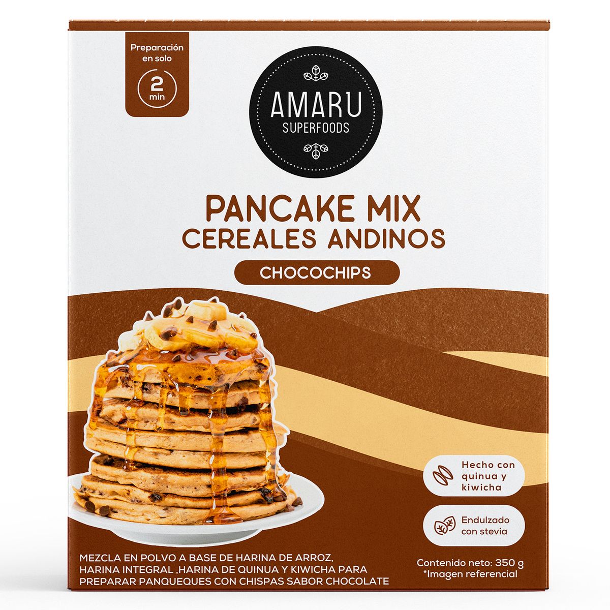 AMARU SUPERFOODS - Pre Mezcla Pancake Chocochips 350 g