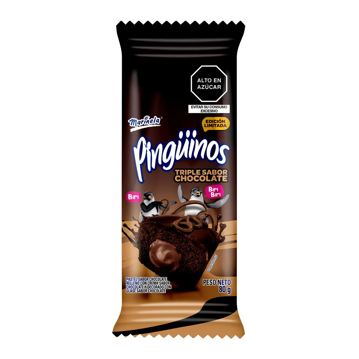 MARINELA - Pingüinos Triple Chocolate 2P 80G Bolsa