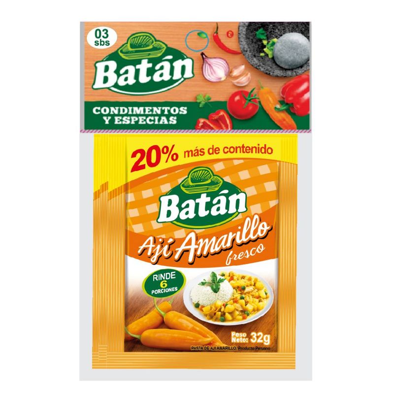 BATAN - Ají Amarillo Fresco Batán Bolsa 3 Sobres