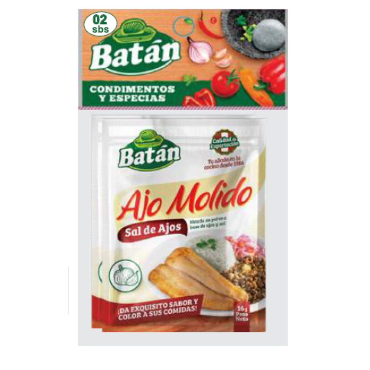 BATAN - Ajo Molido Batán Bolsa 2 Sobres