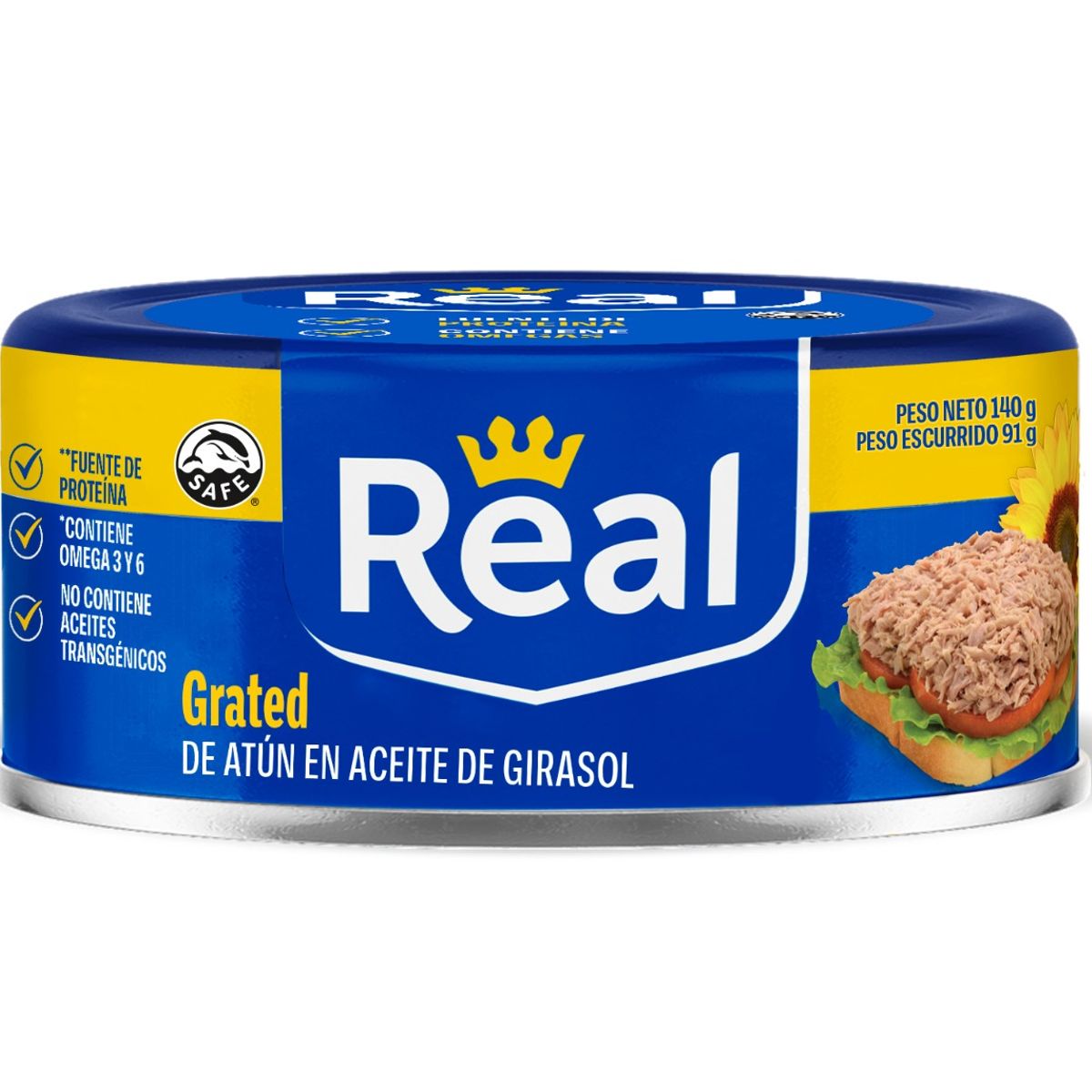 REAL - Grated Atún Real Aceite Girasol Lata 140 g