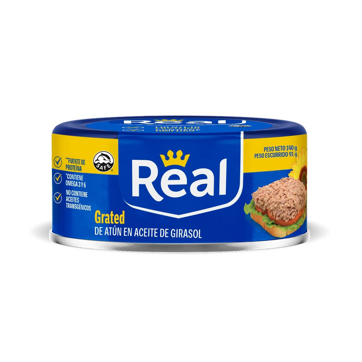 REAL - Grated Atún Real Aceite Girasol Lata 140 g