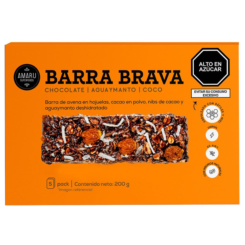 AMARU SUPERFOODS - Barra Chocolate Amaru Superfoods Aguaymanto Coco Caja 5 Und