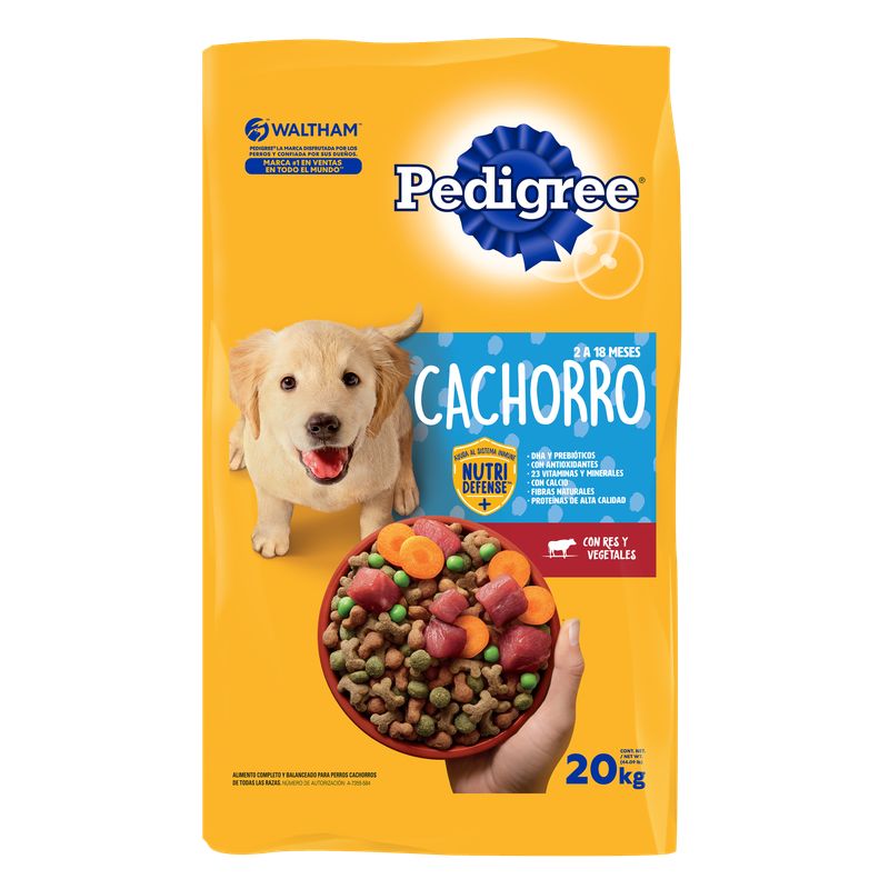 PEDIGREE - Alimento Seco Pedigree Cachorros Res y Vegetales Bolsa 20 kg