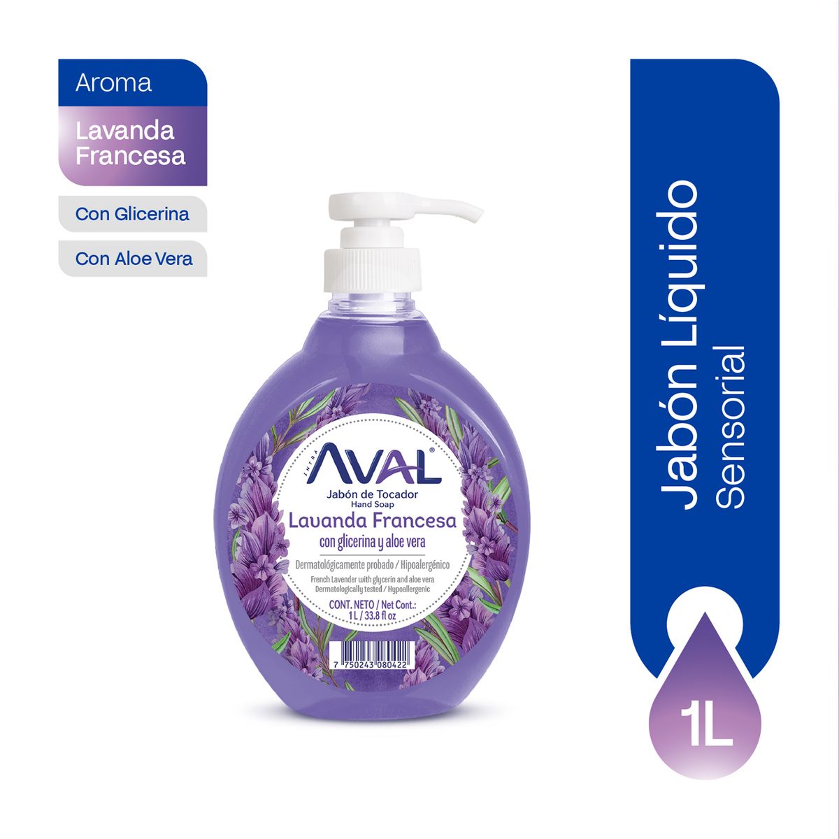 AVAL - Jabón Liquido Aval Lavanda Envase 1 L