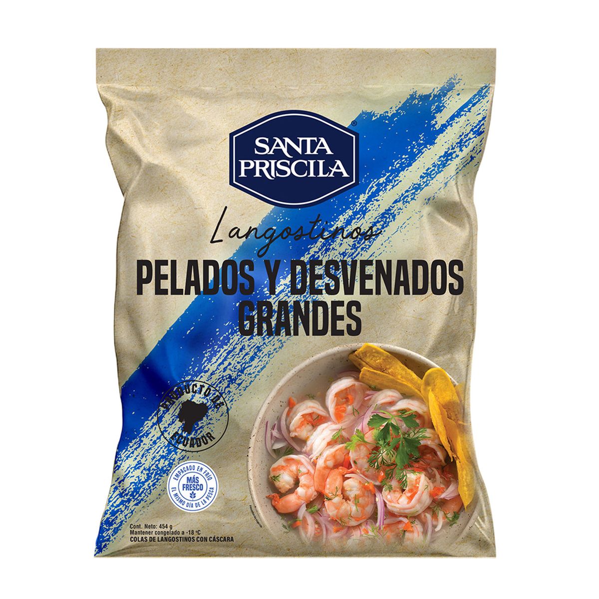 SANTA PRISCILA - Langostinos Grandes Sin Cáscara x 454 g