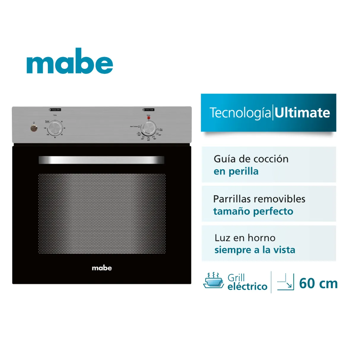 MABE - Horno de empotre eléctrico 60cm 220v Inox Mabe HM6028EYAI0