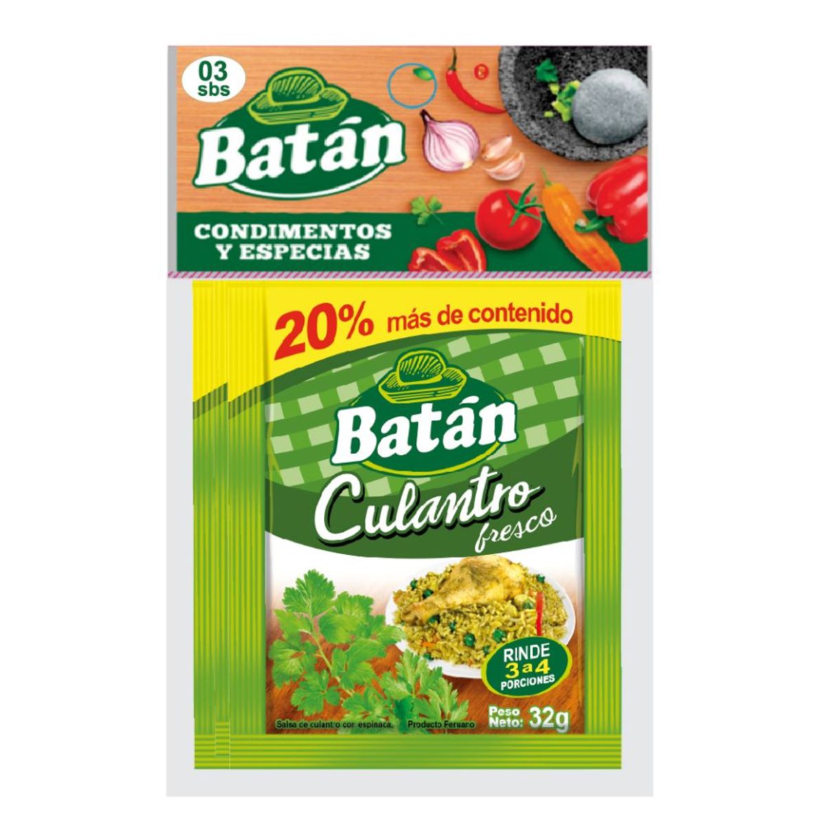 BATAN - Culantro Fresco Batán Bolsa 3 Sobres