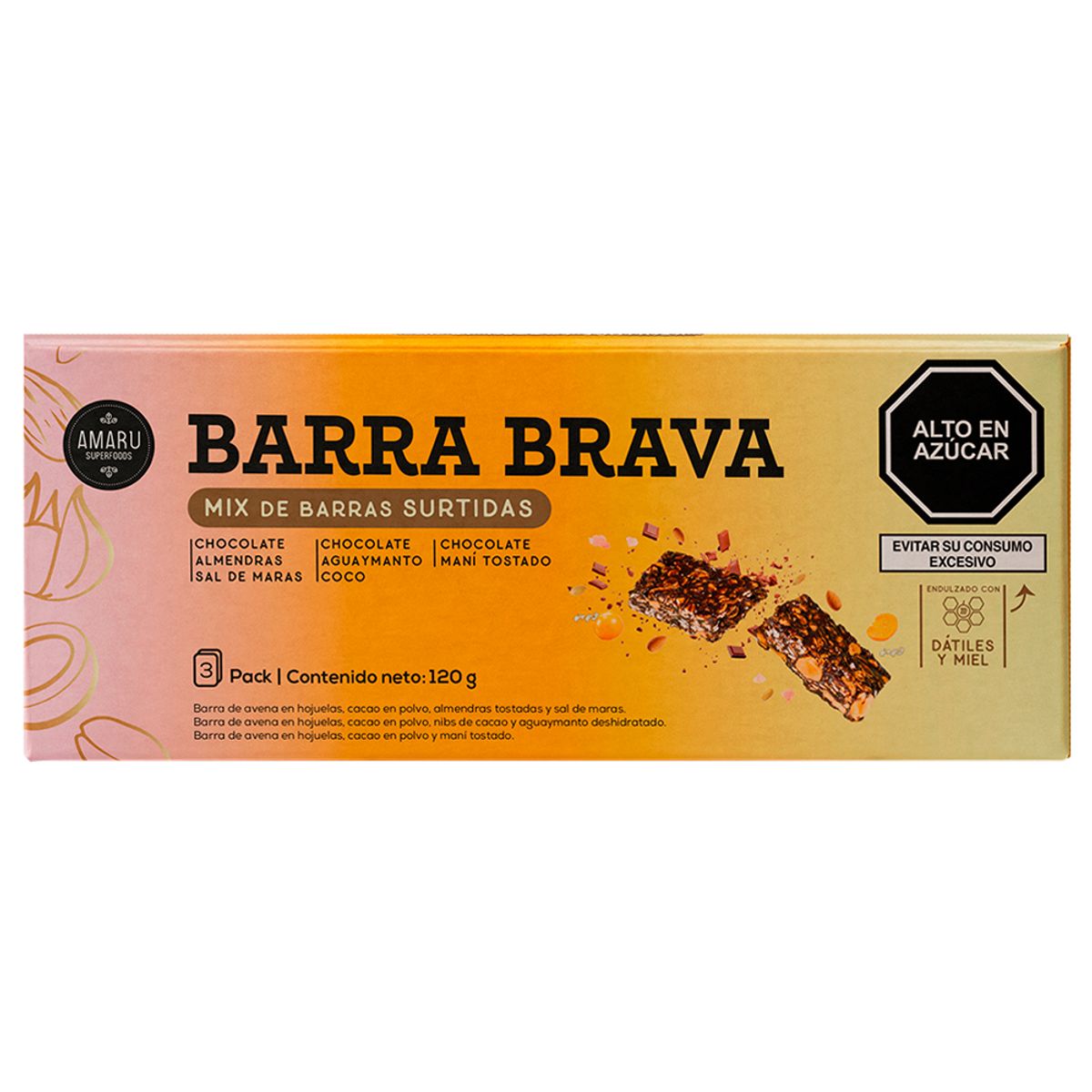 AMARU SUPERFOODS - Pack Barras Energéticas Amaru Superfoods Caja 3 Und